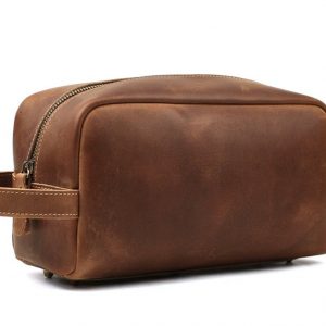 Leather Wash Bag, Men's Clutch, Shaving Bag, Toiletry Bag - Genuine Leather Bag, - Leather Wash Bag, - Men's Clutch, - Shaving Bag, - Toiletry Bag, - Handmade Vintage Leather Clutch,