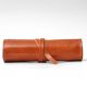 Luxury Leather Roll Up Pencil Case, Personalized Pen Sleeve